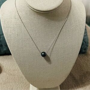 AAA 11-12mm Freshwater Black Tahitian Pendant 935 S SILVER 17-18” Necklace NEW